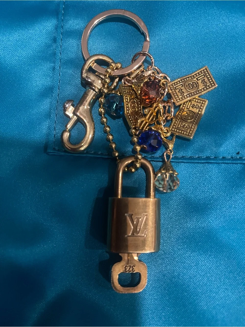 #22 Choice of 1 Key/Bag Charm -Tone Padlock Key Charms with Various Accents